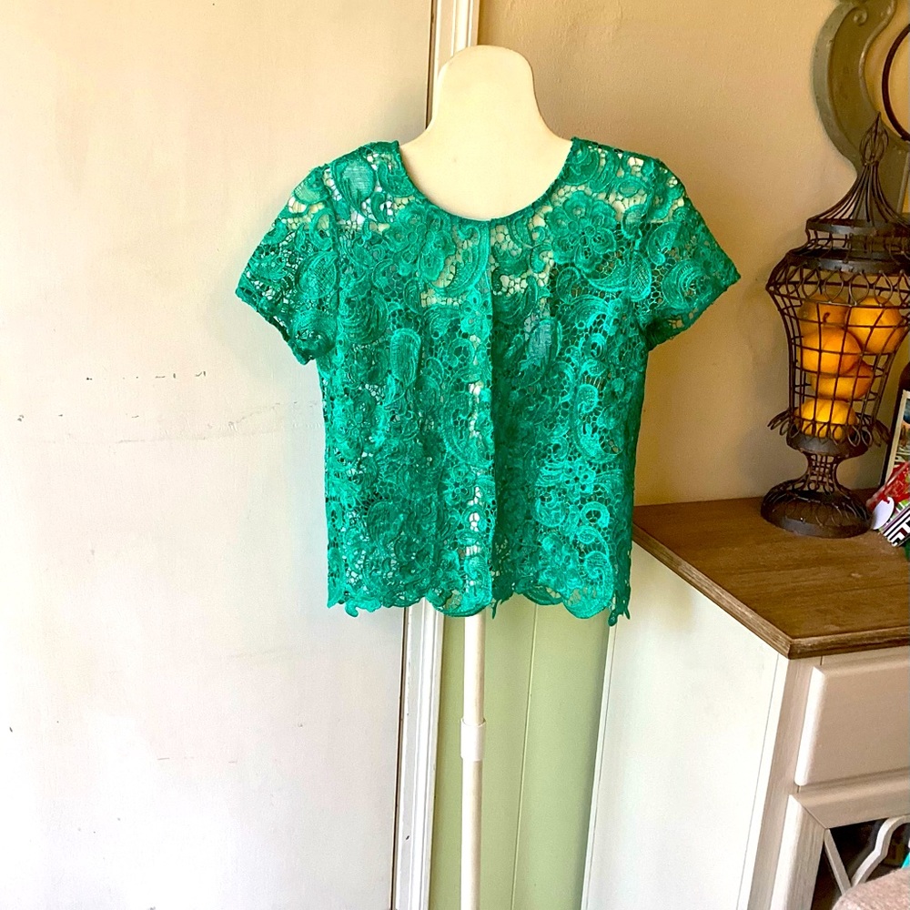 Brand new Bisou Bisou Jade lace blouse in Medium